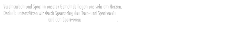 Vereinsarbeit und Sport in unserer Gemeinde liegen uns sehr am Herzen. 
Deshalb unterstützen wir durch Sponsoring den Turn- und Sportverein 
TSV 1893 Langhennersdorf und den Sportverein SV Einheit Bräunsdorf.

